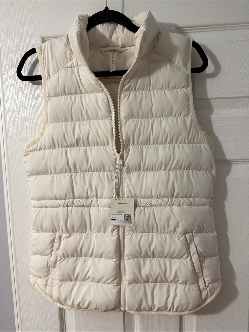 Fabletics Cream Quilted Puffer Vest